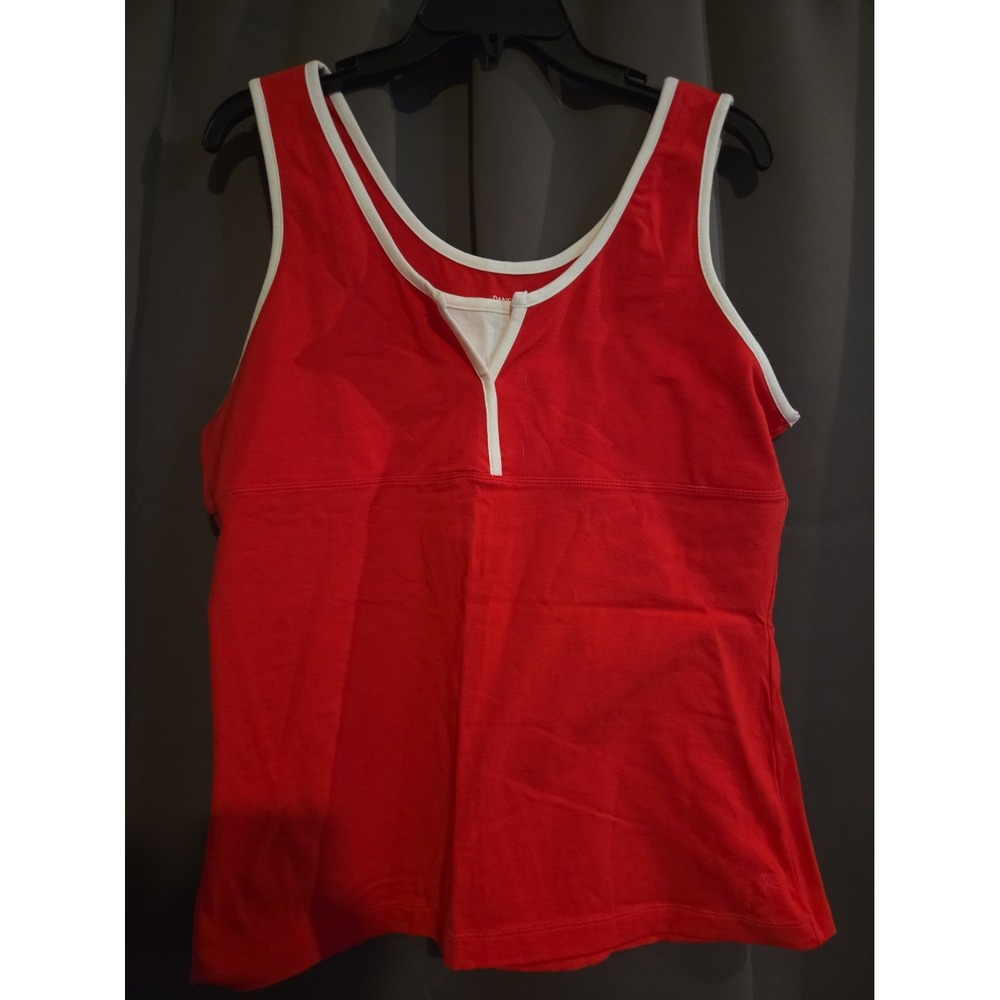 Danskin Now Womens Red Sleeveless Top XL/16-18, Athleisure, Sports V-neck